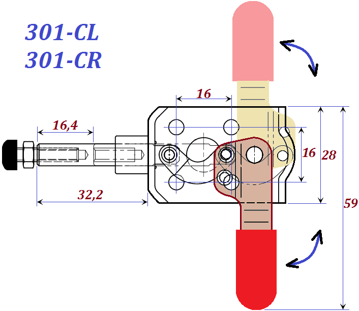 розміри струбцина 301cl