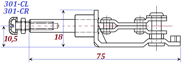 розміри струбцина 301cl