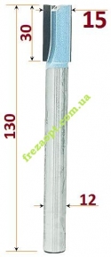 Довга пазова фреза Sekira Industry 307-153-12і, 15мм // для глибоких пазів