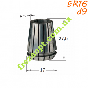 Цанга CMT 184.090.16 ER16 d9 DIN6499