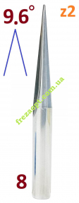 Конічна фреза для ЧПК Sekira cnc 607-480-08, R0.5-D1-H42-d8-L80-9.6°