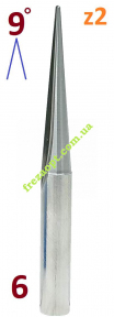 Конічна фреза для ЧПК Sekira cnc 607-360-06, R0.5-D1-H32-d6-L60-9°