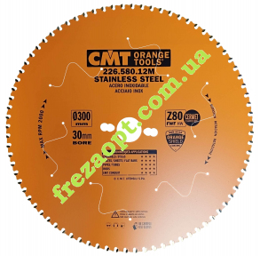 Дискова пила 300мм, 80 зубів, для нержавіючої сталі // CMT 226.580.12M