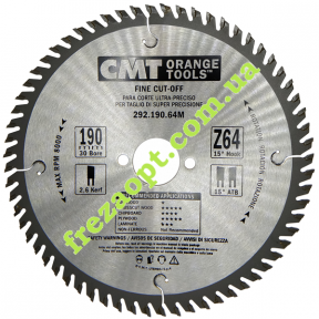 Пильный диск CMT 292.190.64M (190x30x2,6x1,6) 64Z