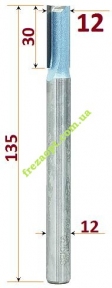 Довга пазова фреза Sekira Industry 307-123-12і, 12мм // для глибоких пазів