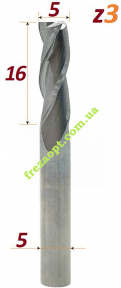 Пазова фреза для деревина, Sekira 602-051-05 (D5-h16-d5-L40)