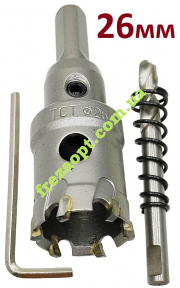 Коронка 26мм по металу, ФЕРОН // універсальна, під дрель