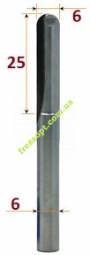 Пазова галтельна фреза Sekira cnc 604-062-06 (D6-h25-d6-L60)