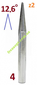 Конічна фреза для ЧПК Sekira cnc 607-140-04, R0.5-D1-H14-d4-L40-12.6°