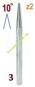 Конічна фреза для ЧПК Sekira cnc 607-140-03, R0.5-D1-H12-d3-L40-10°