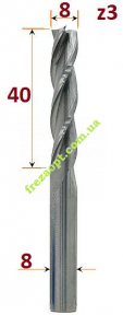 Пазова фреза для деревина, Sekira 602-084-08 (D8-h39-d8-L80)