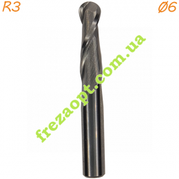 Концевая сферическая фреза Sekira CNC 06-605-061 R3 (Ø6*20*Ø6*46) Z2