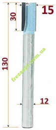Довга пазова фреза Sekira Industry 307-153-12і, 15мм // для глибоких пазів
