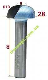 Фреза для жолобів та чаш Sekira Industry 011-280-12i // D28 R10 d12