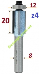 Фреза обгонна Sekira Industry, z4 D12 h20 d8 // 024-122-18i