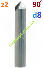 Конічна фреза 90° для гравіювання // Sekira 631-889-08, D8*d8*L45