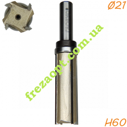 Прямая кромочная фреза  Глобус® 1021 Z4 D21 H60 d12 L108 