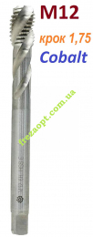 Мітчик М12 спіральний, оберти праві, крок 1.75, HSS-Cobalt