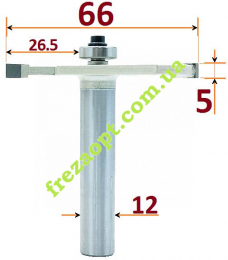 Фреза пазова з підшипником Sekira, h5 D66 d12 // 030-056-22