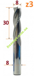 Пазова фреза для деревина, Sekira 602-083-08 (D8-h29-d8-L64)