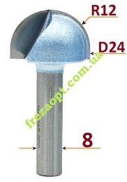 Галтельна фреза Sekira Industry 008-240-08i // D24 R12 d8