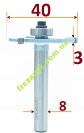 Фреза пазова з підшипником Sekira Industry 031-030-18i, h3 D40 d8 L50