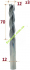 Пазова фреза для деревина, Sekira 602-127-12 (D12-h70-d12-L130)