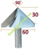 Конічна фреза 90°, D60мм, Sekira Industry 005-600-12i, для V пазу