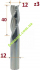 Пазова фреза для деревина, Sekira 602-124-12 (D12-h40-d12-L80)